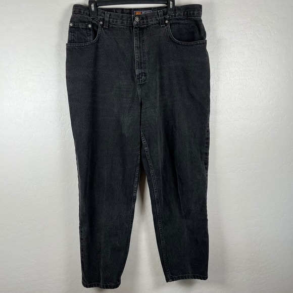 VTG Route‎ 66 Black Denim Jeans Embroidered Floral Detail Relaxed Fit 18W - Picture 4 of 9
